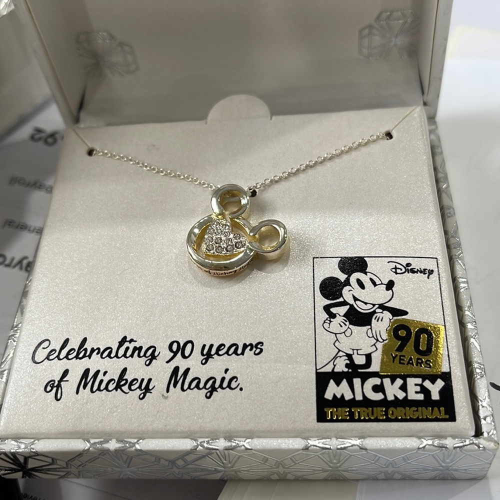 NIB Disney 90 Anniversary Mickey Swarovski Pendant